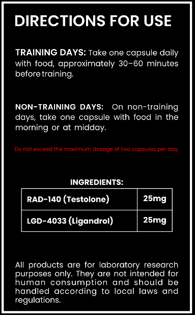Beginner Muscle Stack – RAD-140 & LGD-4033 50mg Capsules | Strength Research