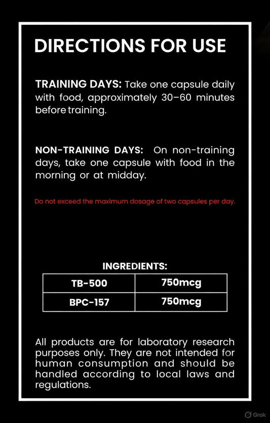 Wolverine Stack – Dual Peptide 1500mcg Capsules for Recovery & Regeneration Research