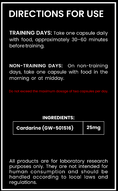 Cardarine (GW-501516) 25mg Capsules – Fat Loss & Endurance Research Compound