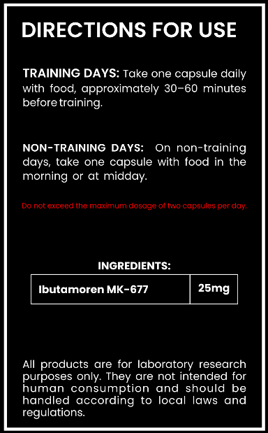 MK-677 (Ibutamoren) 25mg Capsules – Growth Hormone & Recovery Research