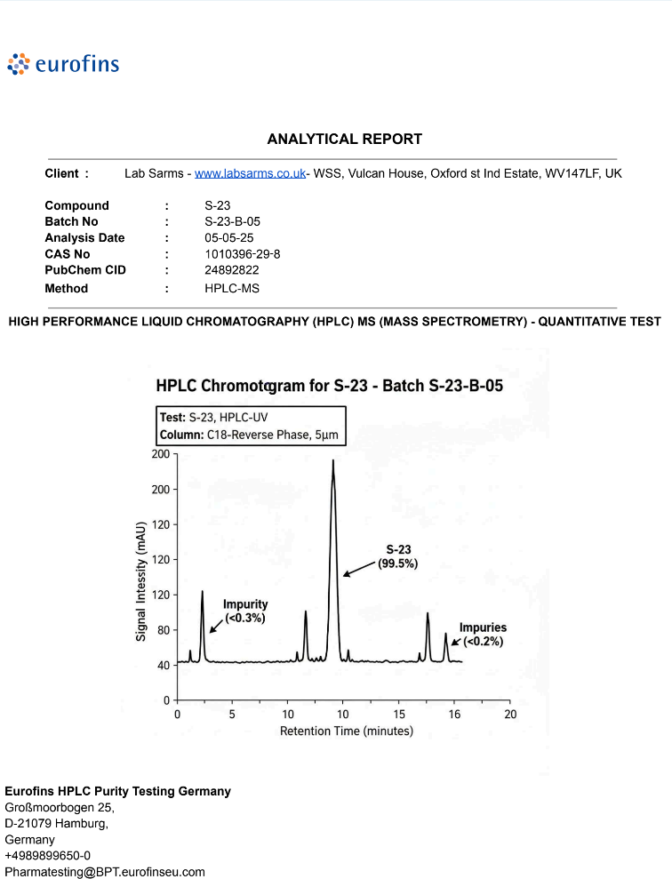 S-23 SARM 25mg Capsules – Elite Lean Muscle & Fat Loss Research Compound