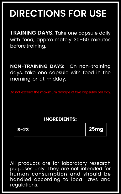 S-23 SARM 25mg Capsules – Elite Lean Muscle & Fat Loss Research Compound