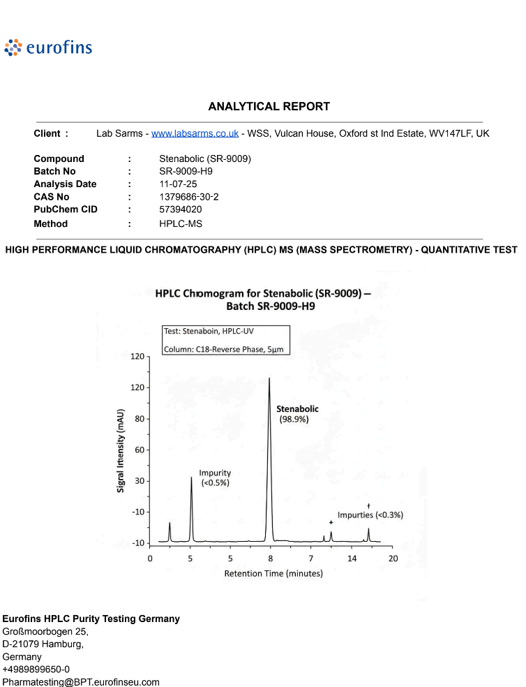 Stenabolic (SR9009) Powder 2g – Lab-Grade Research Compound for Endurance & Metabolic Studies