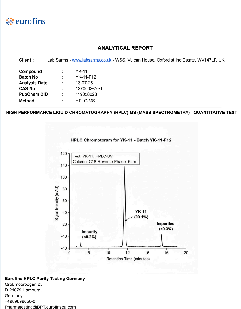 YK-11 SARM 25mg Capsules – Advanced Muscle Growth & Strength Research Compound